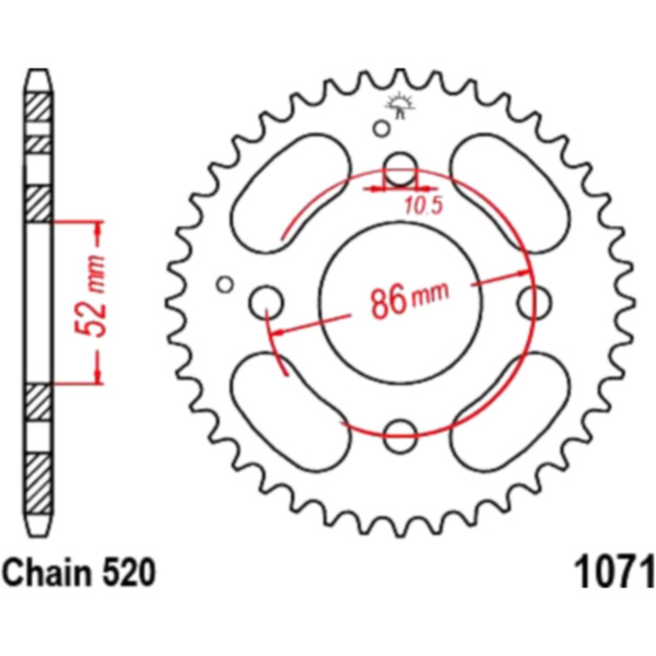 Rear sprocket 31 tooth pitch 520 silver_1