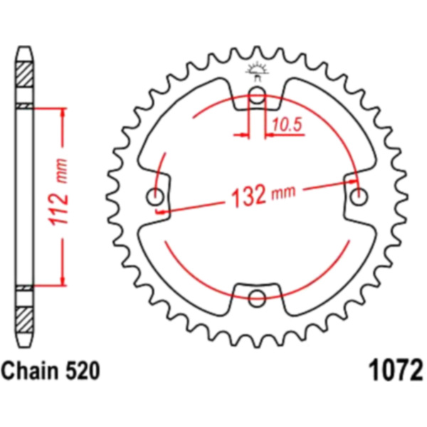 Rear sprocket 38 tooth pitch 520 JTR107238 fitting for Kymco Maxxer Onroad Supermoto 300 L30070 2017, 20 PS, 14,6 kw