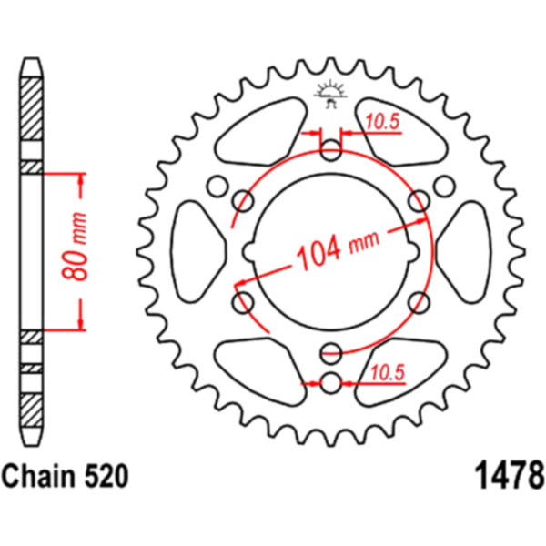 Rear sprocket 36tooth pitch 520 JTR147836_2