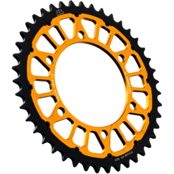 REAR SPROCKET TWINSTAR 43 TOOTH PITCH 520 GOLD 2741