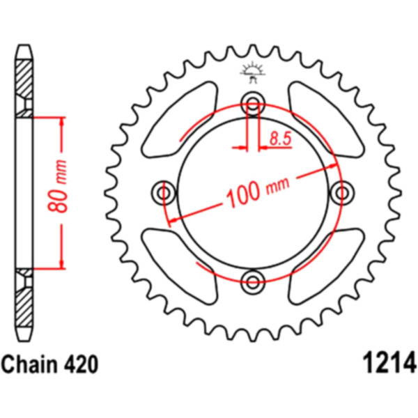 Rear sprocket 46 tooth pitch 420 black JTR121438