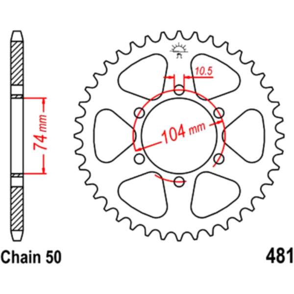 Rear sprocket 45 tooth pitch 530 JTR48145