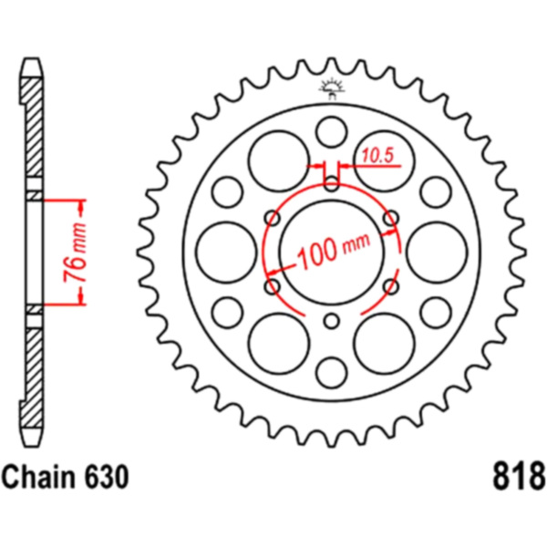 Rear sprocket 42 tooth pitch 630 fitting for Suzuki GS Speichenrad 1000 GS1000 1980, 90 PS, 66 kw