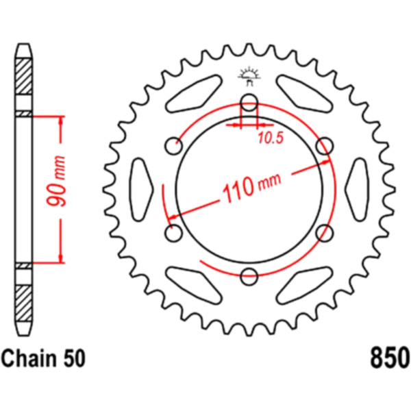 Rear sprocket 31 tooth pitch 530 silver