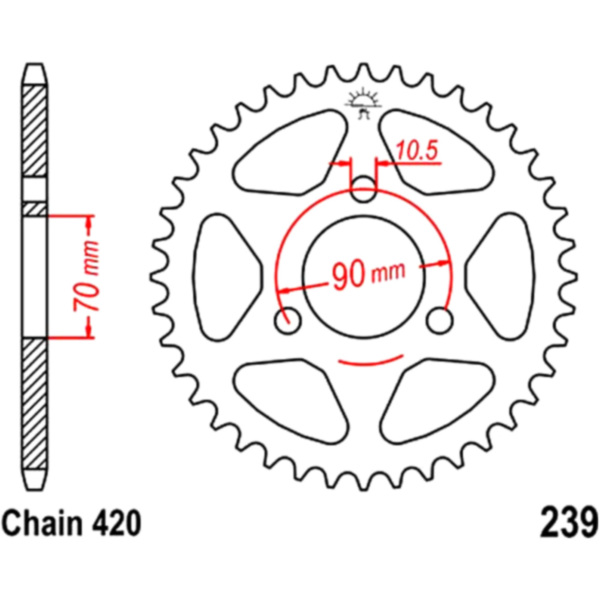 Rear sprocket 40 tooth pitch 420