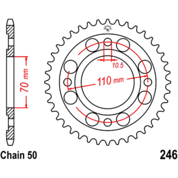 Rear sprocket 41 tooth pitch 530 JTR24641 fitting for Honda CB Twin 250 CB250T 1977, 27 PS, 20 kw