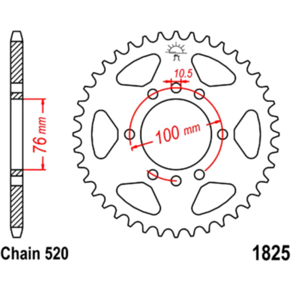 Rear sprocket 37 tooth pitch 520 JTR182537 fitting for Suzuki GN Speichenrad 400 GN400 1980, 27 PS, 20 kw