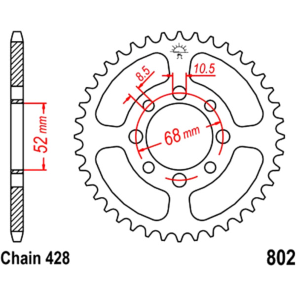 Rear sprocket 44 tooth pitch 428 JTR80244