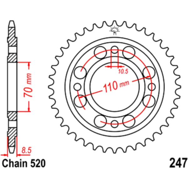 Rear sprocket 36 tooth pitch 520 JTR24736