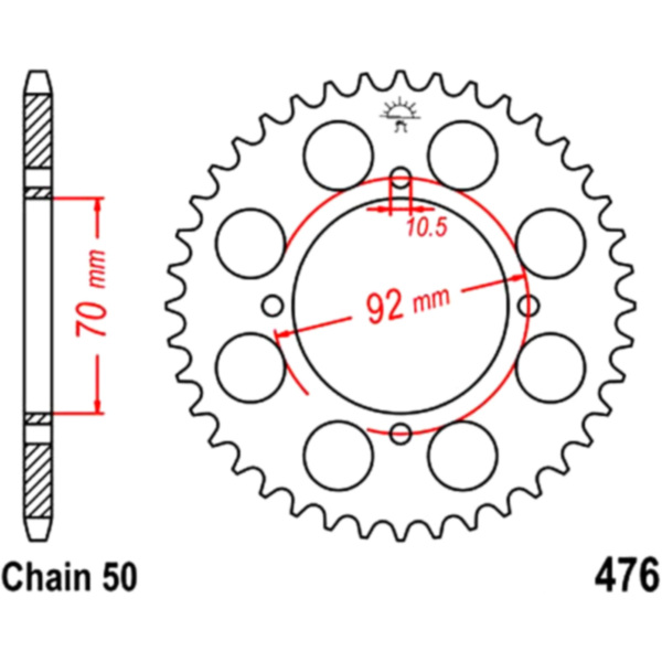 Rear sprocket 33 tooth 530 silver JTR47633_1