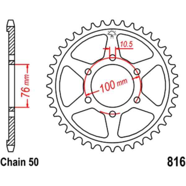 Rear sprocket 42 tooth pitch 530 JTR81642 fitting for Suzuki GR Speichenrad 650 GP51A 1984, 50 PS, 37 kw