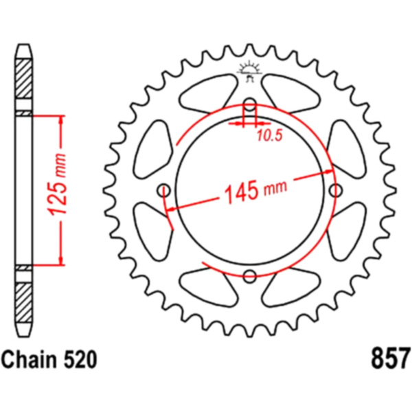 Rear sprocket 40 tooth pitch 520 JTR85740