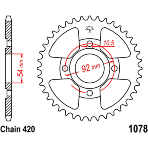 Rear sprocket 60 tooth pitch 420 black_1