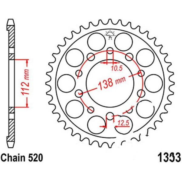 Rear sprocket 43 tooth pitch 520 JTR130343