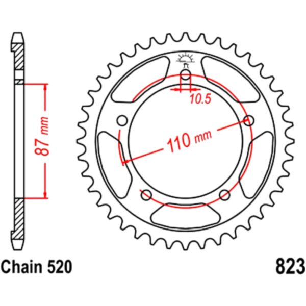 Rear sprocket 49tooth pitch 520