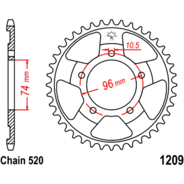 Rear sprocket 41 tooth 520 black JTR120941