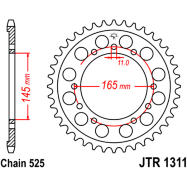 Kettenblatt Kettenrad 43Z Teilung 525 JTR131143