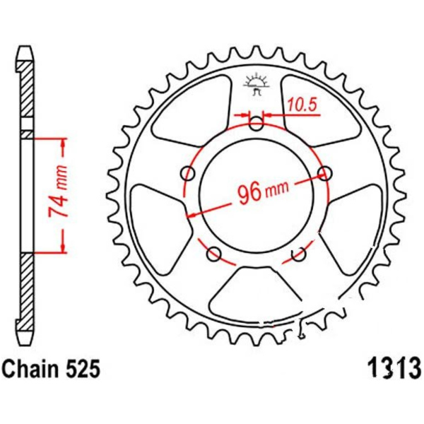 Rear sprocket 40 tooth pitch 525 JTR131340