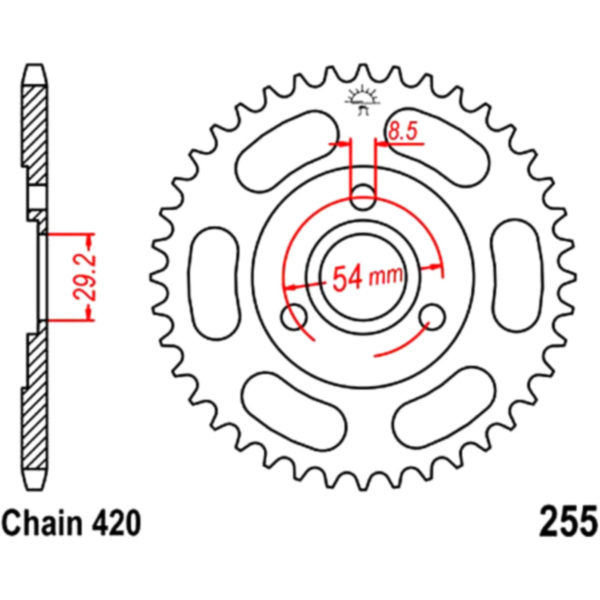 Rear sprocket 40 tooth 420 pitch black