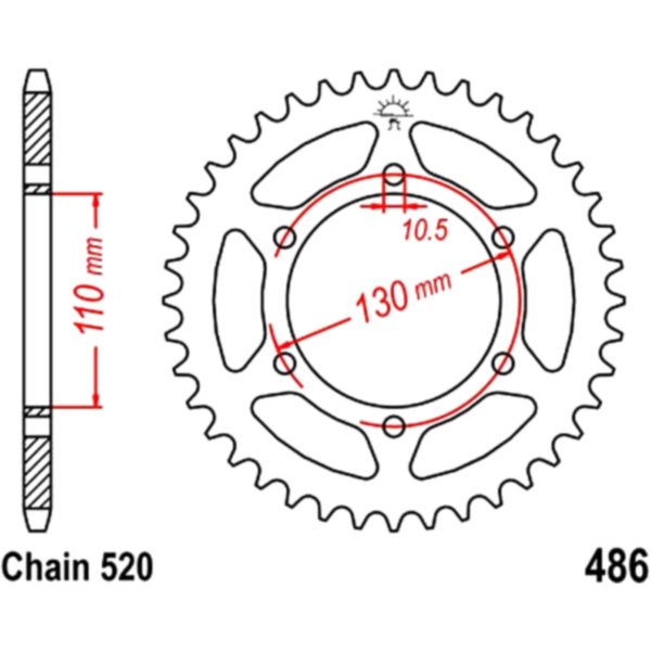 Rear sprocket 41 tooth pitch 520 JTR48641 fitting for Kawasaki ER Twister 500 ER500ADA 2001, 50 PS, 37 kw