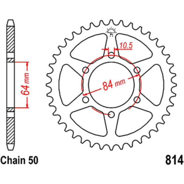 Rear sprocket 42 tooth pitch 530 JTR81442 fitting for Suzuki GS Speichenrad 400 GS400 1980, 27 PS, 20 kw