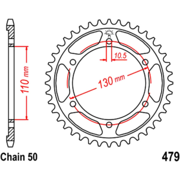 Rear sprocket 45 tooth pitch 530 JTR47945 fitting for Yamaha YZF-R7 OW02 750 RM011 2000, 139/106 PS, 102/78 kw