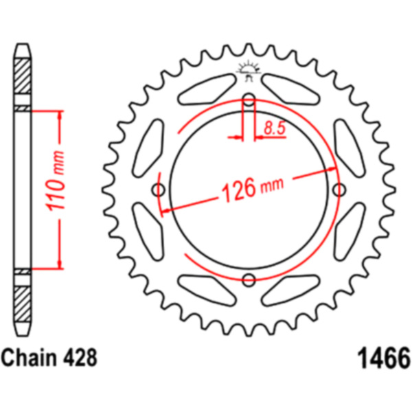 Rear sprocket 47 tooth pitch 428