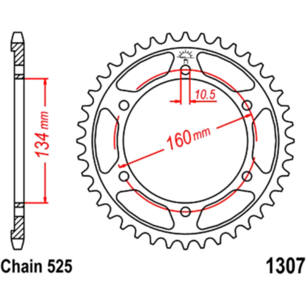 Rear sprocket 45 tooth pitch 525 JTR130745