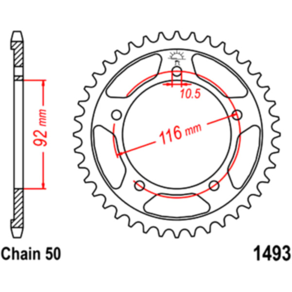 Rear sprocket 42 tooth pitch 530 sil_1