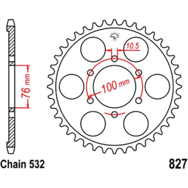 Rear sprocket 43 tooth pitch 532