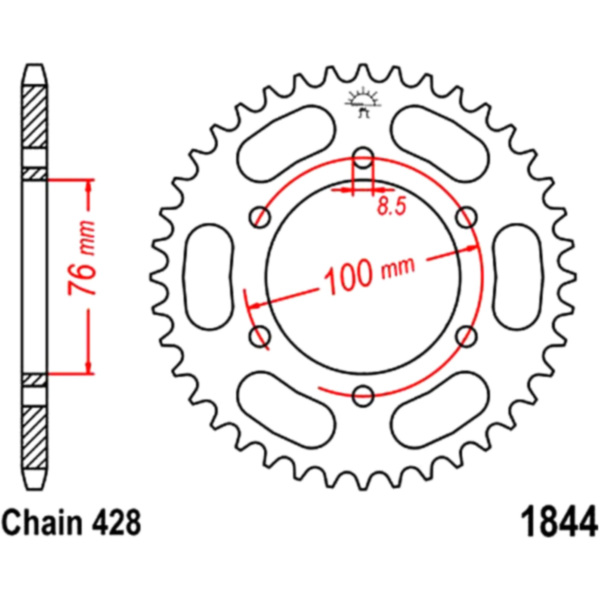 Rear sprocket 48 tooth pitch 428 JTR184448