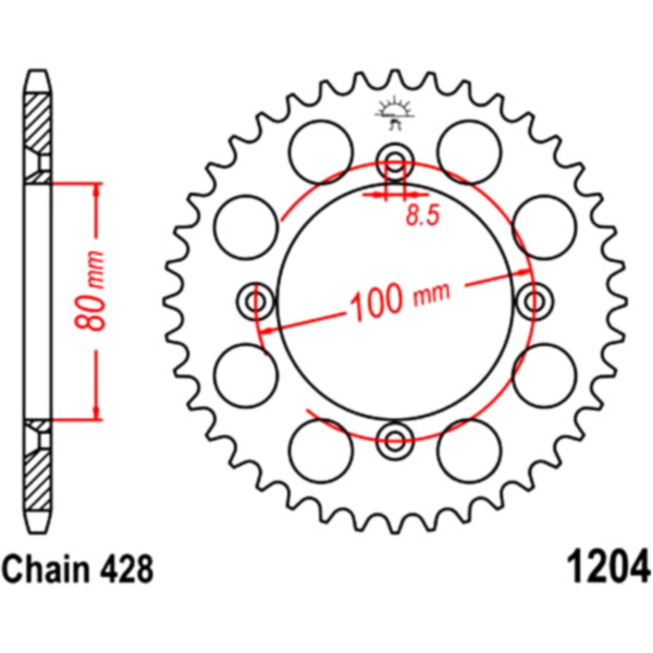 Rear sprocket 46 tooth pitch 428 JTR120446_1