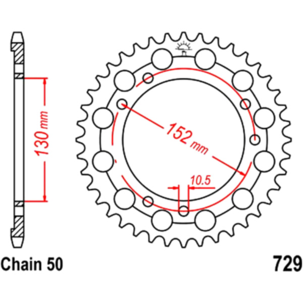 Rear sprocket 46 tooth pitch 530 JTR72946 fitting for Cagiva Elefant  900 5B 1996, 68 PS, 50 kw