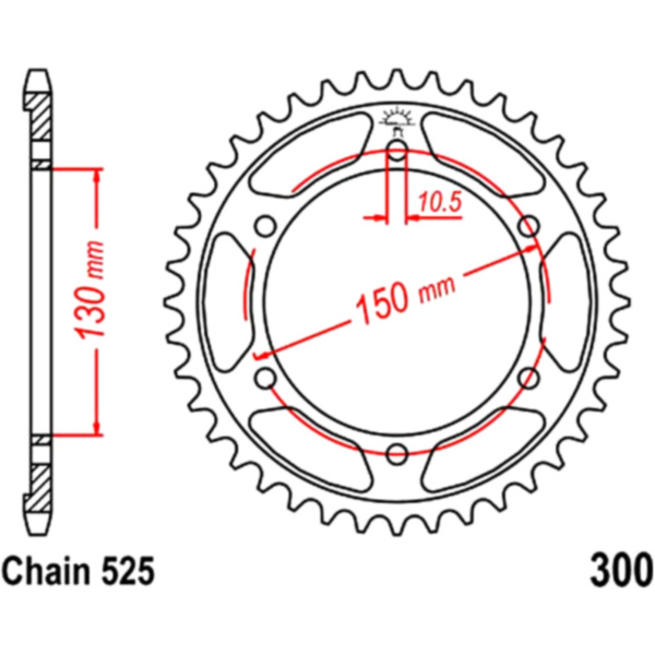 Rear sprocket 43tooth pitch 525