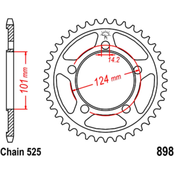 Kettenblatt Kettenrad 41Z Teilung 525 JTR89841 passend für KTM Supermoto  950  2007, 34 PS, 25 kw