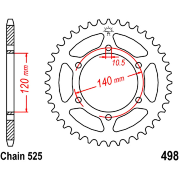 Rear sprocket 40 tooth pitch 525 JTR49840