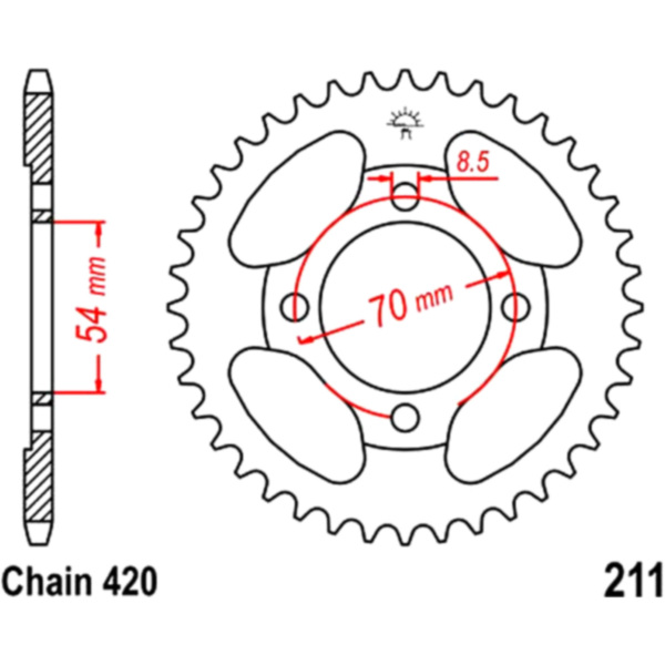 Rear sprocket 36 tooth 420 pitch si JTR21136