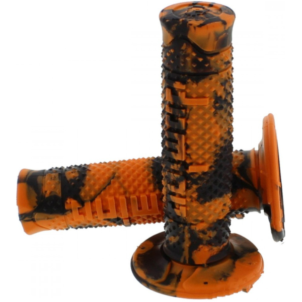 Lenkergriffe Griffgummi orange / schwarz Domino