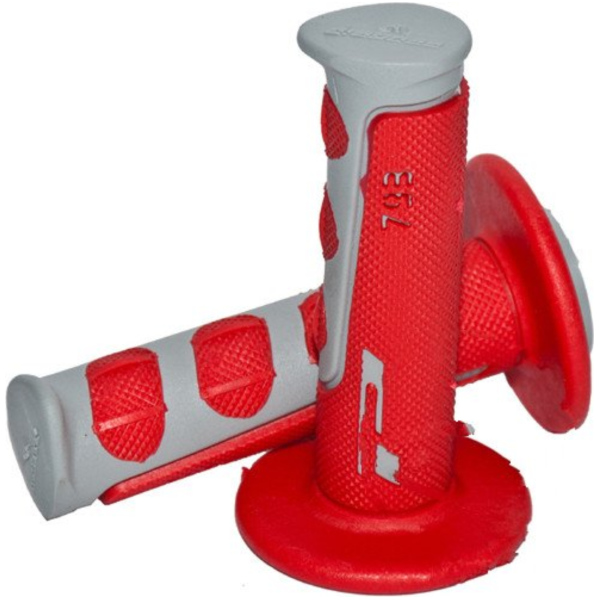 Lenkergriffe Griffgummi grau/rot