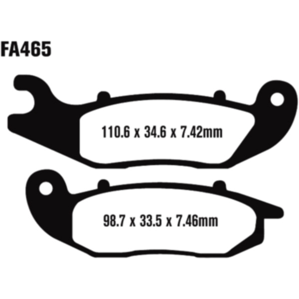 Brake pads sintered r ebc FA465R fitting for Rieju Tango  125  2013, 10,3 PS, 7,6 kw