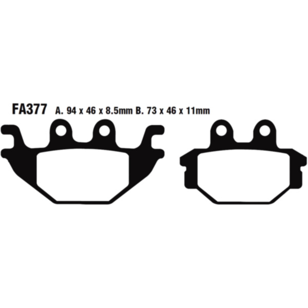 Bremsbeläge Bremsklotz Semi-Sinter V EBC FA377V passend für Yamaha YZF-R  125 RE111 2014, 15 PS, 11 kw