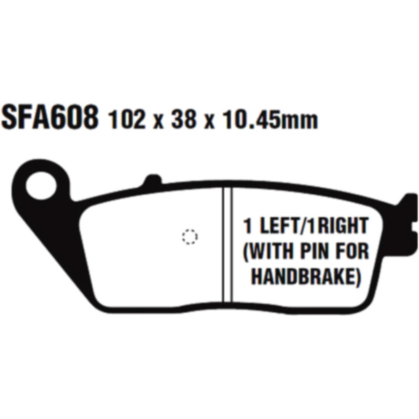 Brake pads scooter sintered hh ebc SFA608HH fitting for Kymco Xciting  500 T70000 2005, 38 PS, 28 kw