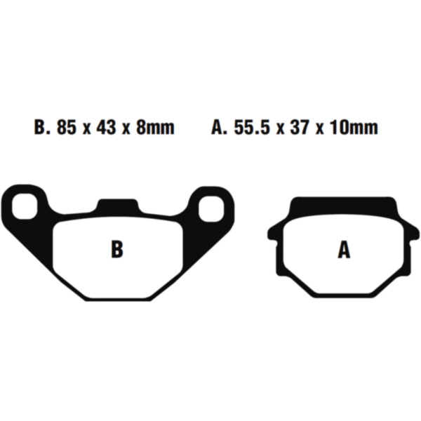 Brake pads std ebc FA067TT fitting for Aeon Cube 2WD 300  2013, 19,7 PS, 14,5 kw