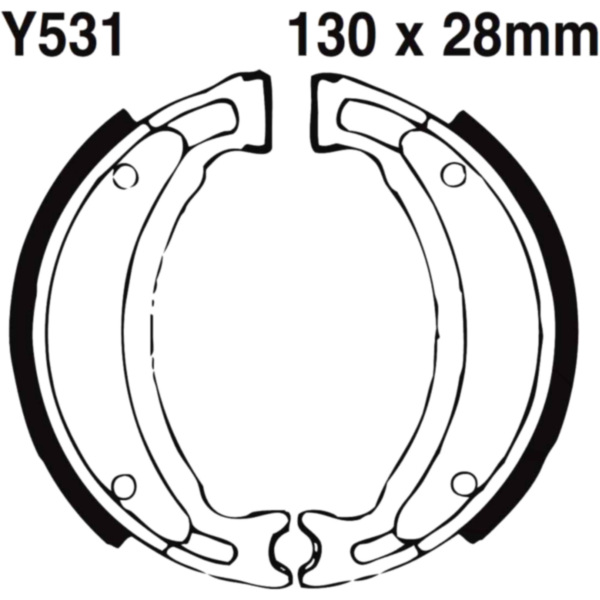 Brake shoes inc springs ebc Y531 fitting for AJS JS Eco-2Lenkerverkleidung 125 LAPPCJ260 2010, 10,2 PS, 7,5 kw