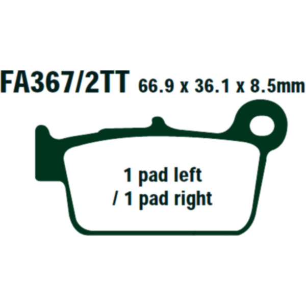 Bremsbeläge Bremsklotz Standard EBC FA3672TT passend für Beta RR Racing 480 ZD3E618C 2019, 