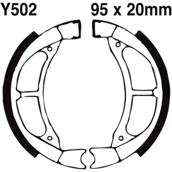 Bremsbacken mit Feder EBC Y502G passend für Yamaha PW  80 4BC 2005, 4,8 PS, 3,5 kw