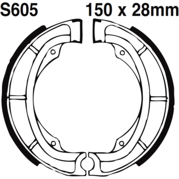 Brake shoes grooved inc springs ebc S605G