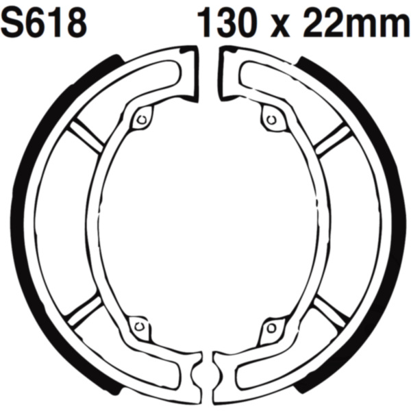 Brake shoes grooved inc springs ebc S618G