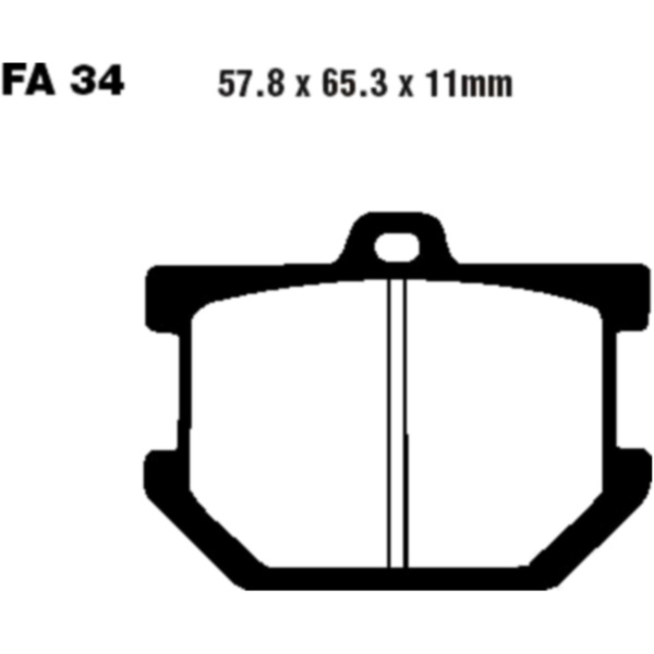 Brake pads semi-sint v ebc FA034V fitting for Yamaha SR Speichenrad 500 2J4 1981, 27 PS, 20 kw