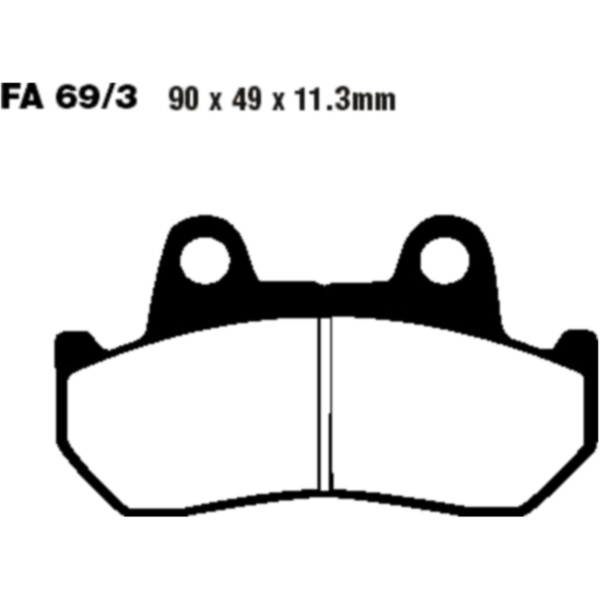 Brake pads semi-sint v ebc FA0693V fitting for Honda CBR  600 PC19 1987, 50 PS, 37 kw